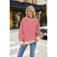 thumbnail image 4 of XCHQRTI Women's Striped Oversized Sweatshirt Color Block Pullover Y2K Casual Shirt Top, 4 of 9