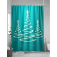 thumbnail image 5 of Christmas Shinny Tree Shower Curtain Set, Waterproof Shower Curtains for Bathroom, Xmas Light Stars Abstract Turquoise Washable Fabric Cloth Bath Curtain for Bathtub with Hooks 66x72 Inches, 5 of 6
