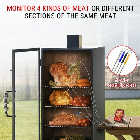ThermoPro - Long Range Wireless Meat Thermometer with 4 Probes - Red