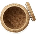 thumbnail image 5 of YEXJ Round Storage Basket with Lid - Natural, Handwoven Water Hyacinth Organizer for Laundry, Blankets, Plants, Bedroom, Living Room, Home Office, 5 of 7