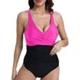 thumbnail image 1 of DGHM Bike Short Set New Solid Color Mesh Splicing Piece Swimsuit Sexy and Fashionable and Backless Swimsuit Hot Pink XXL, 1 of 3