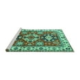 thumbnail image 2 of Ahgly Company Machine Washable Indoor Rectangle Persian Turquoise Blue Traditional Area Rugs, 5' x 8', 2 of 4