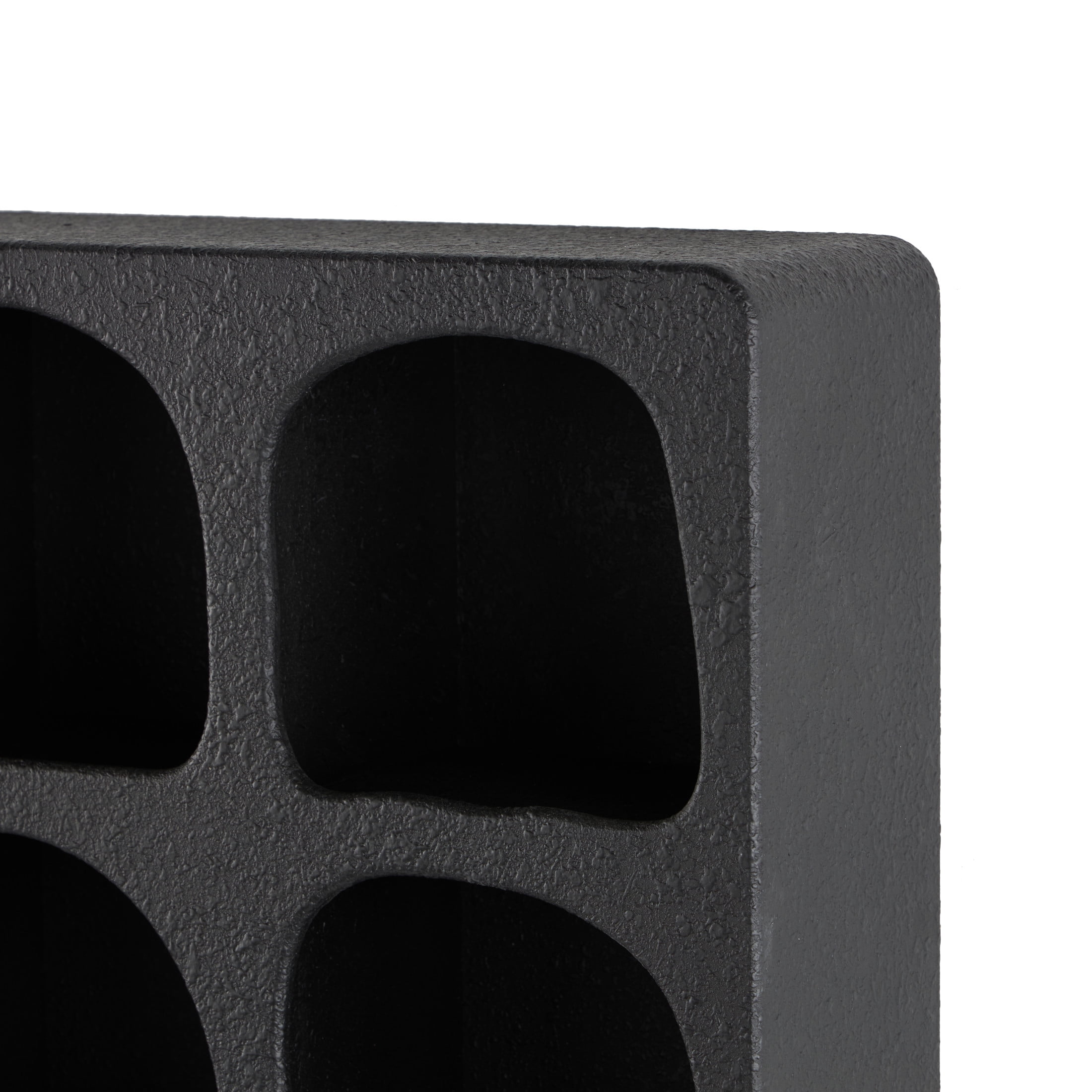 DecMode 19" x 5" 9-Tier Black Geometric Wall Shelf with Abstract Block Shapes