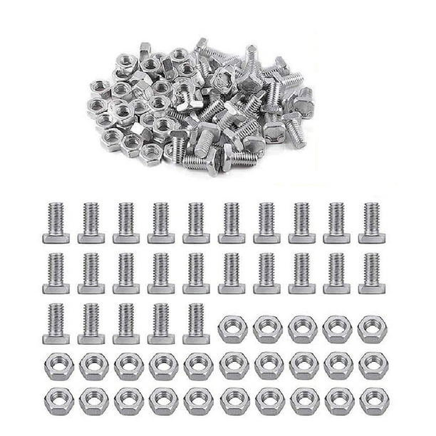 50 Sets Greenhouse Nuts & Bolts Cropped Head Aluminium Nuts Bolts for