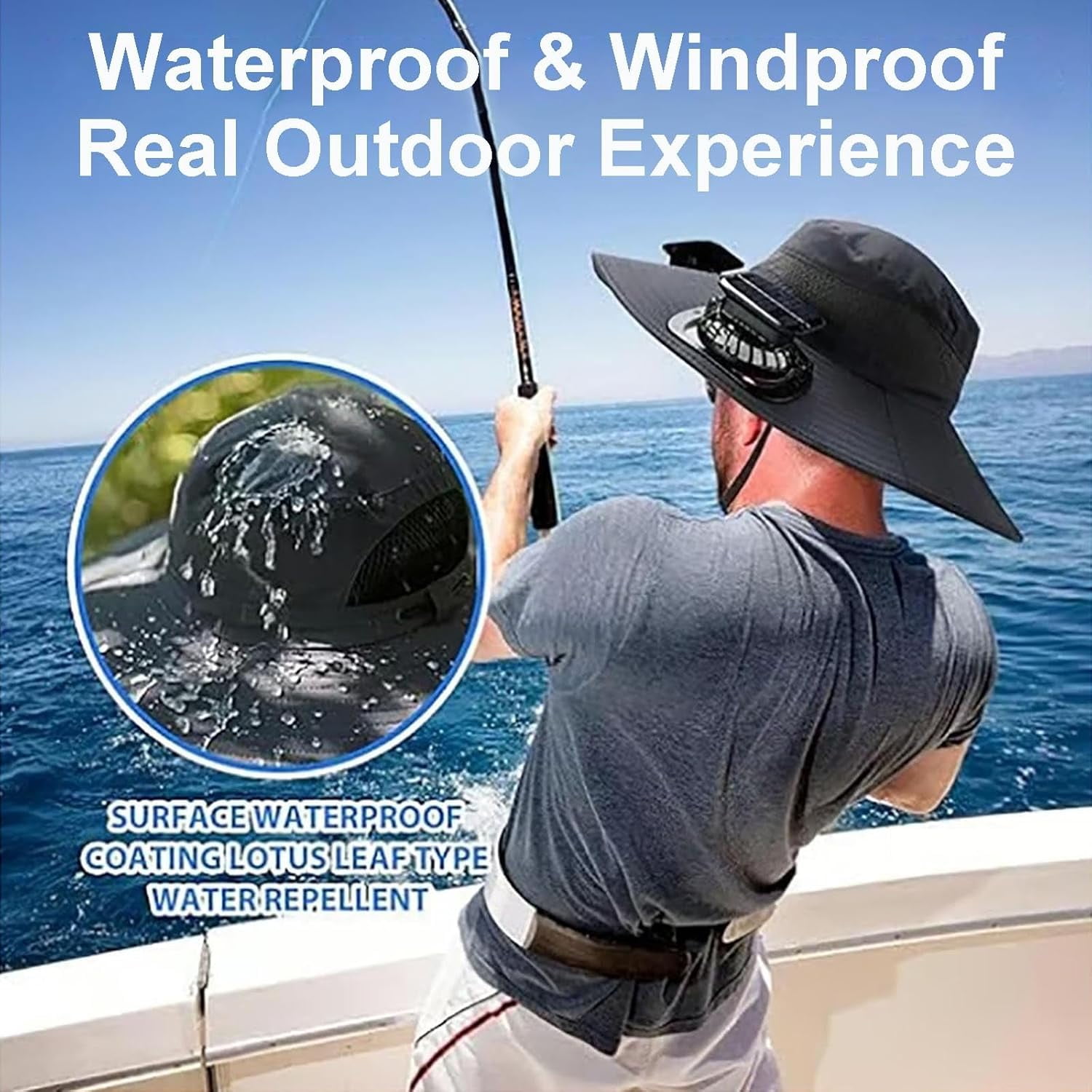 Colitt Fishing Hat with Fans, 2025 New Ultralight Solar Fan Sun Hat, Wide Brim Solar Fan Hat Outdoor Fishing UPF 50+