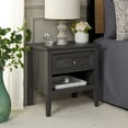 thumbnail image 2 of SAFAVIEH Sondra Traditional 2 Drawer Nightstand,Distressed Black/Gold, 2 of 14
