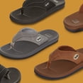 thumbnail image 7 of Floopi Flip Flops for Men Texture Soft EVA Footbed Men Beach Sandals With Soft Webbing Toe Post Comfort Fit Sandals with Indoor & Outdoor Anti Skid Soles, Color Black, Size 12, 7 of 7