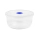 thumbnail image 2 of Bento Box redondo de plástico transparente | Apto para microondas | Apto para refrigerador | Diseño apilable | Base estable antideslizante | Contenedor de alimentos sin BPA con orificio de v, 2 of 5