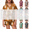 thumbnail image 3 of KPOPLK Silk PJs Kids Girls Satin Pajama Set Halloween Pumpkin Print Short Sleeve Button Shirts and Shorts 2 Piece Sleepwear,Size 2-3 Years, 3 of 5