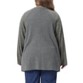 thumbnail image 4 of DARING DIVA Women's Plus Open Front Long Sleeve Lightweight Cardigans 4X Dark Grey, 4 of 6