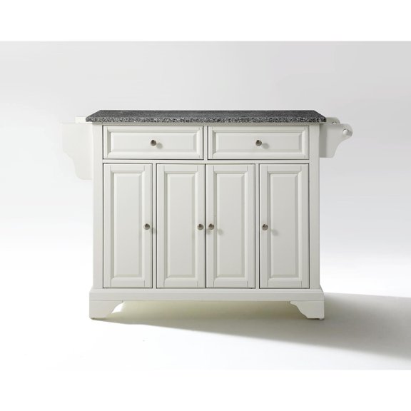 Crosley Furniture LaFayette Wood Kitchen Island in White & Gray