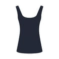 thumbnail image 5 of Blue Women's Tanks, Plus Size Going Out Tops For Women Ribbed Tank Tops Sleeveless Slim Shirts Solid Color Undershirt,Women's Tanks & Camis L, 5 of 6