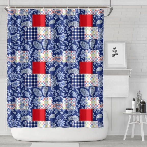 Pioneer Flower Floral Print Pattern Shower Curtain 84"x72", Bathroom Decorative Shower Curtain Set with 12 Hooks, Waterproof Washable