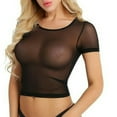 thumbnail image 1 of Fashion Womens See Through Mesh Sheer Tank Crop Top Vest T-Shirt Blouse Tee Tops, 1 of 5