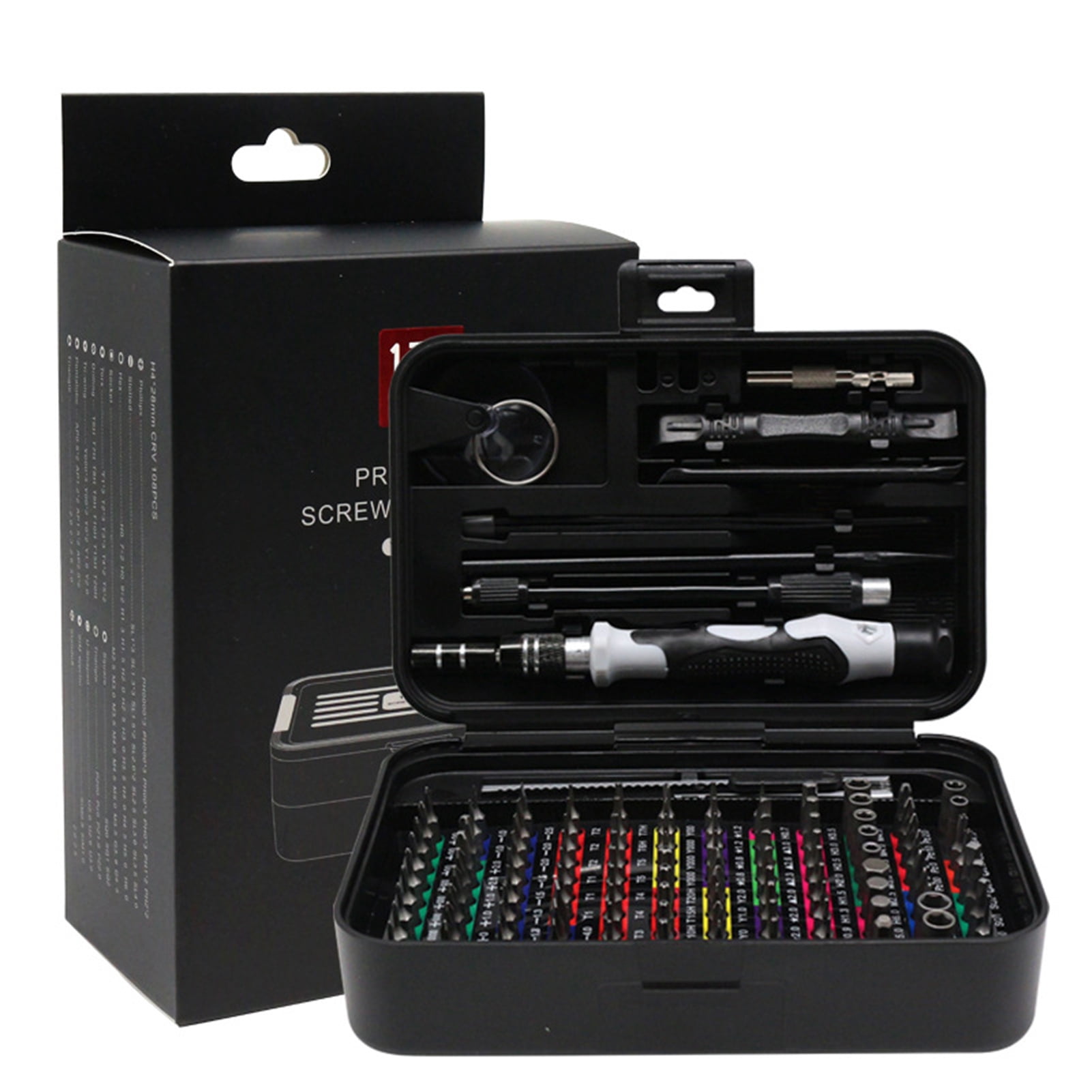 Screwdriver suits,Identification Tool Kit Set With Color-coded Identification Set 132-in-1 Tool Kit 108 Color-coded Identification Tool Wotao Set Precision Set 108 Manual Screw Driver
