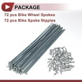 thumbnail image 5 of 72 Set 14G Bicycle Spokes 180mm Bike Wheel Spokes Carbon Steel Galvanized Silver Tone, 5 of 7