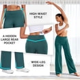 thumbnail image 6 of NELEUS ButterSoftFlex Womens Wide Leg Pants Athletic Yoga Legging Casual Sweatpants with Waistband Pocket,Dark Green,US Size S, 6 of 12