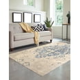 thumbnail image 2 of EORC Blue Machine-made Polyester Traditional Distressed Bohemian Moderno Medallion Rug, 5' 3 x 7' 6-Color:Blue,Material:Polyester, 2 of 6