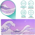 thumbnail image 5 of Purple Japanese Sea Wave Gaming Mouse Pad Large Mouse Pad for Keyboard and Mousepad Desk Mat with 3mm Non-Slip Base and Stitched Edge for Gaming and Office Computer Mat Protector Mat 31.5x11.8 Inch, 5 of 6