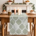 thumbnail image 2 of Table Runner 60 Inches Long for Kitchen Dining, Sage Green Geometric Dresser Scarf Farmhouse, Dining Table Decorations for Wedding/Parties, Moroccan Chic Abstract Plaid Art 13 x 60 In, 2 of 8