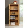 thumbnail image 2 of Hodedah 4-Shelf, 8-Door Multipurpose Cabinet, Beech, 2 of 5