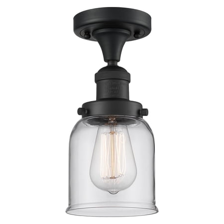 Innovations Lighting 517-1CH-BK-G52 Small Bell 1 Light 5 Wide Semi-Flush Ceiling Fixture