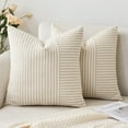 thumbnail image 1 of Qucyy For Sofa Bedroom Set Striped Linen Decorative Modern Style Pillowcase 24x24 Inch, 1 of 5