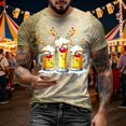 thumbnail image 2 of Men Vintage Deer Print Crew Neck T-Shirt, Loose Fit Short Sleeve Funny Graphic Basic Tee Summer Casual Daily Outdoor Holiday Tops(Khaki1,XXL), 2 of 5