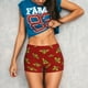 thumbnail image 3 of Balery Hohey Bee Golden Pantalones cortos de entrenamiento estampados para mujer, sin costuras, ajustados, para gimnasio, yoga, correr, deportes, ejercicio activo, fitness.-Small, 3 of 8