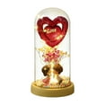 thumbnail image 2 of LOVE LED Heart Glass Dome Romantic Figurine Light Decoration Eternal Flower Valentine Day Decor Valentine's Day Gift for Couples, 2 of 6