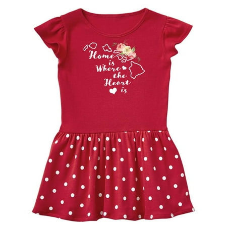 

Inktastic Hawaii Home is Where the Heart is with Watercolor Floral Gift Baby Girl Dress