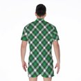 thumbnail image 2 of Saint Patrick'S Day Plaid Pattern Short Sleeve Men'S Rompers, Irish St. Patrick'S Day Casual Summer Jumpsuits Outfit, 2 of 4