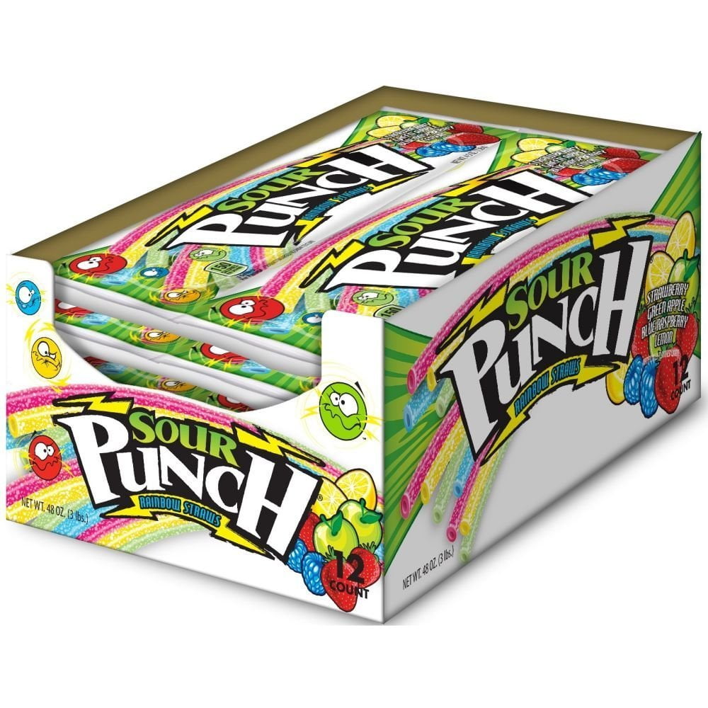 24 PACKS Sour Punch Rainbow Candy, 4.5 Ounce