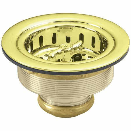 

Westbrass Wing Nut Style Large Kitchen Basket Strainer D213 in Polished Brass