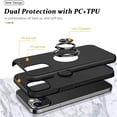 thumbnail image 5 of For Samsung Galaxy A15 5G Hybrid Military Grade with Flat Metal Ring Stand 360° Rotation Kickstand Hard PC Back Slim Fit Phone Case Cover by Xpression - Black, 5 of 8