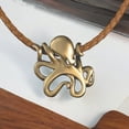 thumbnail image 3 of Leggs Octopus Sea Life Ocean Theme Solid Bronze Pendant Necklace, 3 of 10