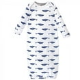 thumbnail image 2 of Touched by Nature Baby Organic Cotton Long-Sleeve Gowns 3pk, Blue Whale, 0-6 Months, 2 of 4