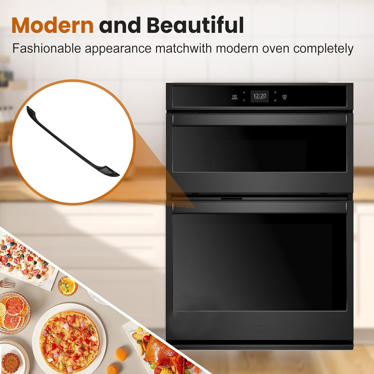 Upgraded 5304458312 Oven Door Handle Replacement Compatible with Kenmore Frigidaire Electrolux Electric Range Oven Stove Handle Replaces 316443600 AP3965016,Include 2 PC 316433300 Screws Black
