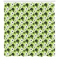 thumbnail image 3 of Spring Shower Curtain, Striped Backdrop with Birds Silhouettes and Blossoming Flowers, Fabric Bathroom Set with Hooks, 69W X 70L Inches, Apple Green Charcoal Grey White, by Ambesonne, 3 of 3