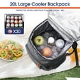 thumbnail image 2 of Qunler 35 Can Cooler Backpack, Insulated Leak Proof Waterproof Cooler Bag, Portable Lightweight Lunch Bag for Travel Beach Camping Office, Gray, 2 of 8