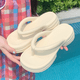 thumbnail image 4 of Chanclas de plataforma para mujer, zapatos de playa para vacaciones de verano, antideslizantes, ligeros, suaves, con tacones altos, zapatillas de nube para mujer, 4 of 5