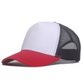 thumbnail image 1 of 1 piece Custom Logo Mesh Baseball Cap Men Summer Sunscreen Sun Visor Hat Text Design Women Adjustable Blank Trucker Caps red white black Adult, 1 of 6