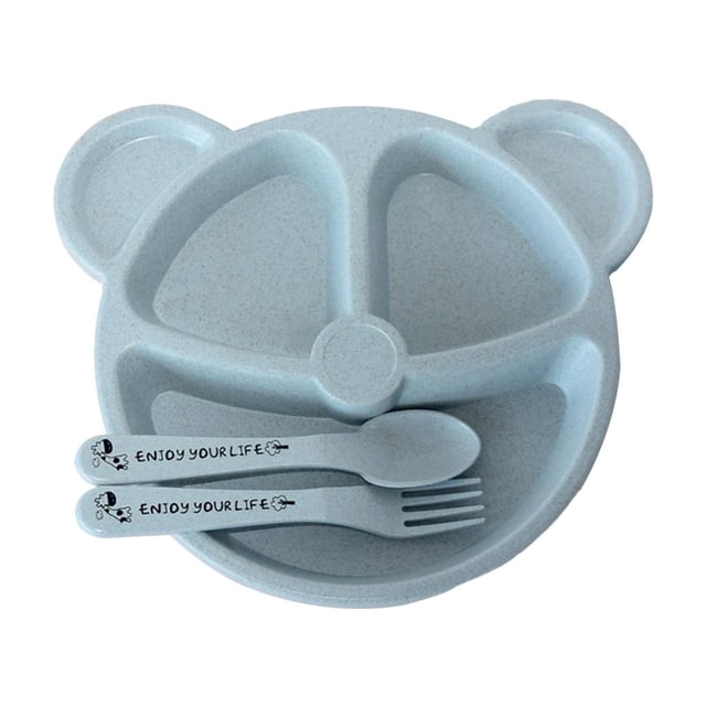 Juego de s dividi de 3 compartimentos a prueba de de 7.87 azul Sunnimix Platos de bandeja de paja de trigo