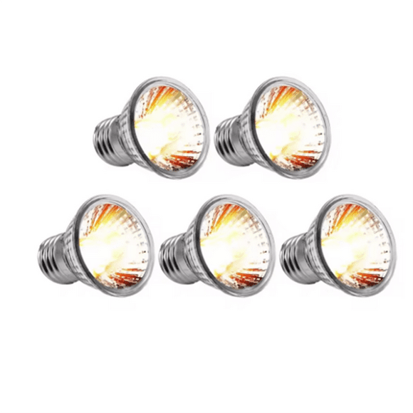 5PCS UVA+UVB Reptile Heating Light Bulb Snake Turtle Pet Full Spectrum Basking UV Light Bulbs Heating Light 25W