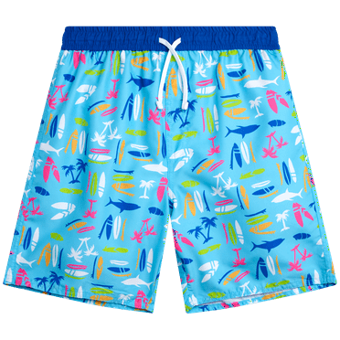 Quad Seven Boys' Swim Trunks - Quick Dry Board Shorts Bathing Suit (Size: 8-18)