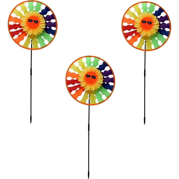 Dependable Industries 27 in Multicolor Plastic Sunflower Nature & Floral Wind Spinner