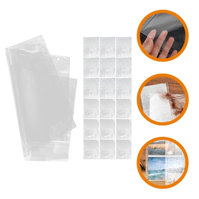 SHOWERORO 50Pcs Transparent Looseleaf Photo Album Pages with Inserted Postcard Pockets for Organized Collections