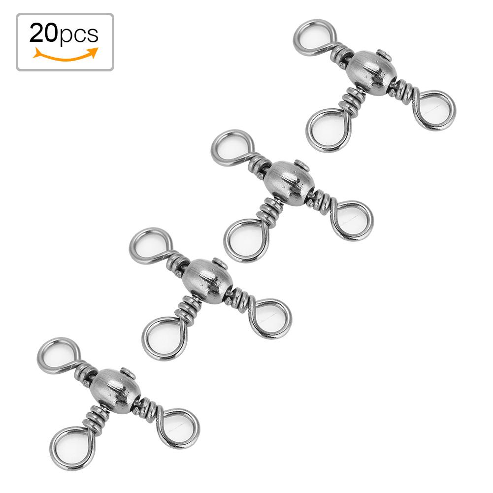 LYUMO 20Pcs Durable Flexible Three Way Rolling Swivels Triple Swivel