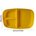 thumbnail image 1 of 1 Pce Assiette Compartimentée Créative Trois Compartiments Assiette de Dîner Imitation Porcelaine Plastique Ensemble Assiette Jaune, 1 of 6