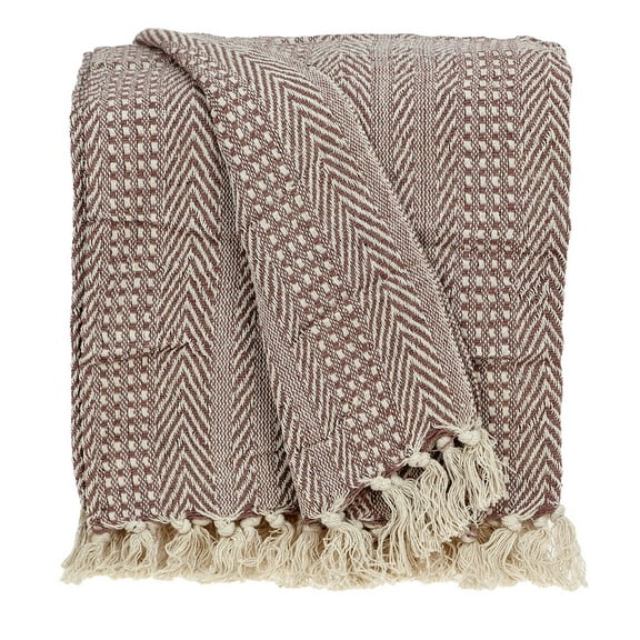 Parkland Collection Thor Casual Brown 52" X 67" Woven Handloom Throw